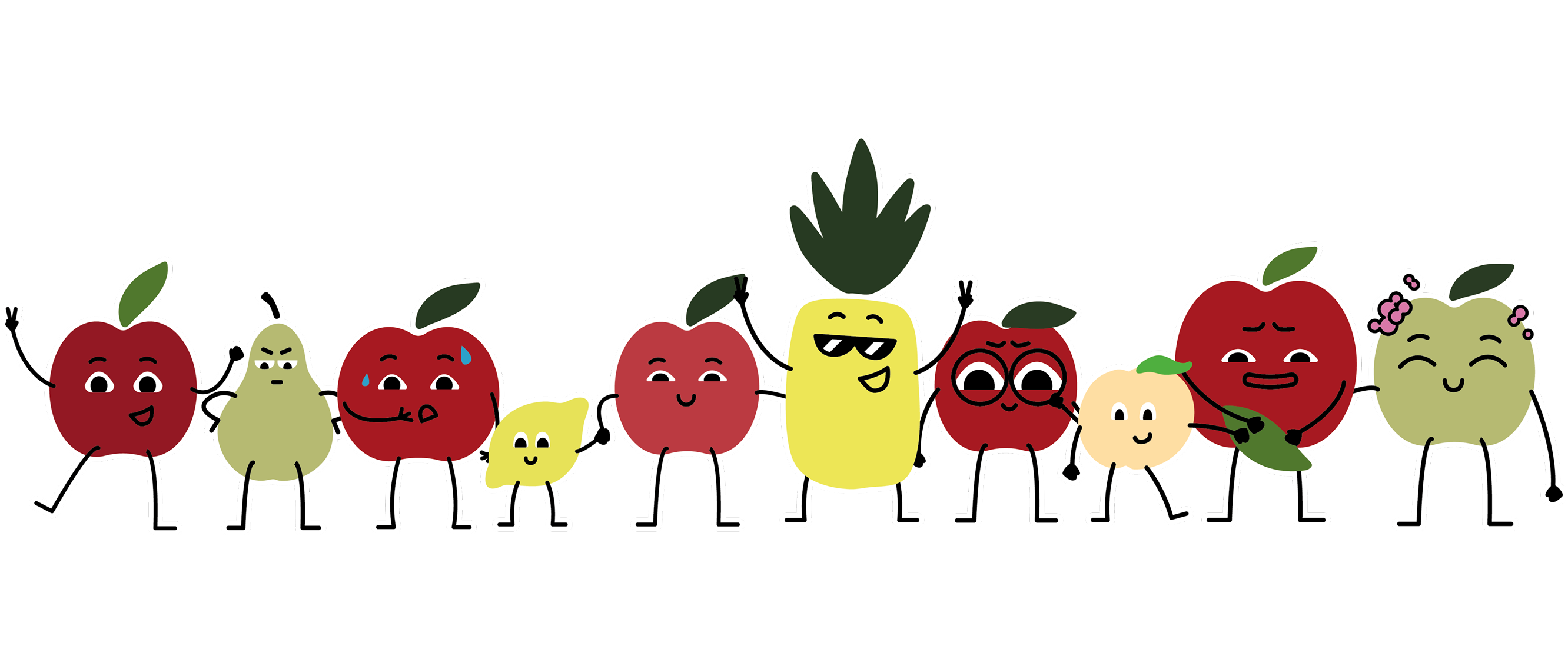 Mascotte famille de fruits