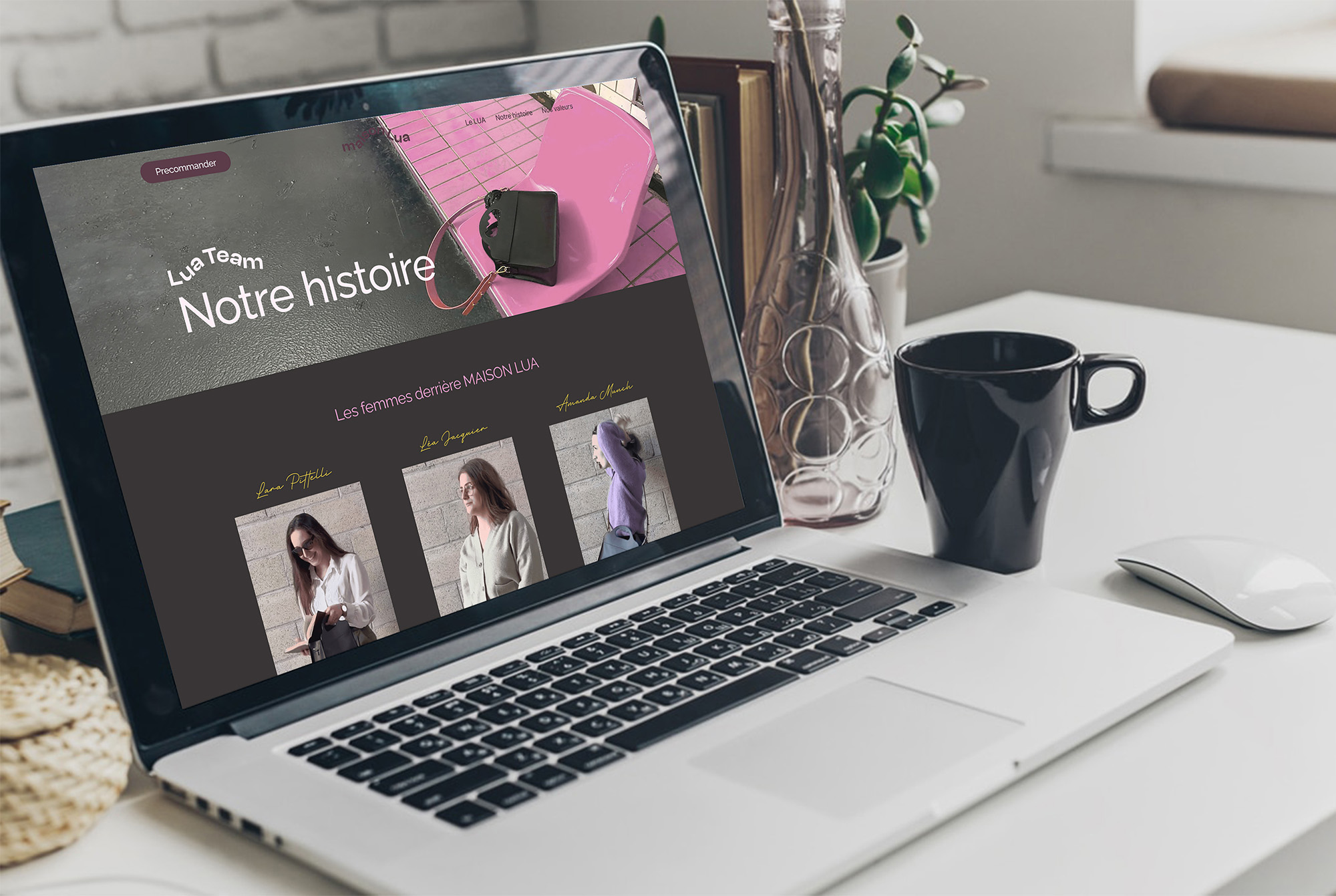 Mockup de la page Maison Lua sur Macbook